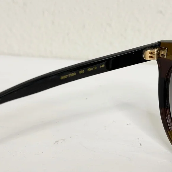 Gucci GG0179SA Havana/Black Round Cat Eye Sunglasses - Picture 6 of 8